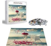 Jigsaw Puzzles for Adults 5000 Piece, Rose Jigsaw Puzzles for Adults, Beach Jigsaws 5000 Pieces with Box, Wooden Puzzle Challenging Game for the Whole for Women, Men, Wooden Puzzle for Gifts B-4076