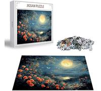 Jigsaw Puzzles for Adults 5000 Piece, Rose Jigsaw Puzzles for Adults, Moon Jigsaws 5000 Pieces with Box, Wooden Puzzle Challenging Game for the Whole for Women, Men, Wooden Puzzle for Gifts B-3239