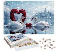 Jigsaw Puzzles for Adults 5000 Piece, Rose Jigsaw Puzzles for Adults, Swan Jigsaws 5000 Pieces with Box, Wooden Puzzle Challenging Game for the Whole for Women, Men, Wooden Puzzle for Gifts H-1071