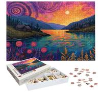 Jigsaw Puzzles for Adults 5000 Piece, Sunset Jigsaw Puzzles for Adults, Ocean Jigsaws 5000 Pieces with Box, Wooden Puzzle Challenging Game for the Whole for Women, Men, Wooden Puzzle for Gifts H-1983