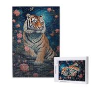 Jigsaw Puzzles for Adults 5000 Piece Tiger Jigsaw Puzzles for Adults with Gift Box 105x156 cm, Wooden Puzzle Flower Challenging Puzzle Games Home Decoration, for The Whole Family,p1346t
