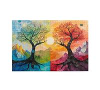Jigsaw Puzzles for Adults 5000 Piece Tree Of Life Large Puzzle Mountain, Difficult Challenging Family Games for The Whole for Women, Wooden Jigsaws with Gift Box Packaging, Home Decor 105x156cm E-1794