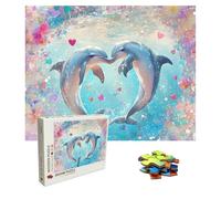 Jigsaw Puzzles for Adults 5000 Piece - Wooden Puzzles Dolphin, Large Challenging Jigsaw 5000 Piece, IQ Puzzle for Adults for Family Games, Home Decor & Relaxation, 61.6 X 41.5 Inch, Theme: Love 8p-206