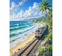 Jigsaw Puzzles for Adults 5000 Pieces, Island Train Puzzles for Adults 5000 Pieces, Challenging Puzzle 61x41 inch, Interactive Puzzle Gift for Stress Selief and Relaxation
