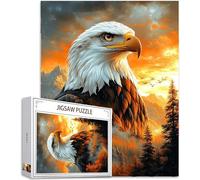 Jigsaw Puzzles for Adults 5000 Pieces, Jigsaws 5000 Pieces for Adults, Wooden Puzzle Challenging Game with Gift Box Packaging for Home Decor Bedroom Decor, Gifts for Man, Theme: Eagle, Forest,Model768