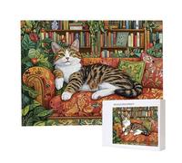 Jigsaw Puzzles for Adults 5000, Puzzle for Adults, Challenging Puzzle Educational Games, Puzzles Game for The Whole for Women, Gifts for Men, Home Decoration, Theme:（Bookshelf Cat) z-794