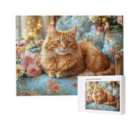 Jigsaw Puzzles for Adults 5000, Puzzle for Adults, Challenging Puzzle Educational Games, Puzzles Game for The Whole for Women, Gifts for Men, Home Decoration, Theme:（Ginger Cat) z-436