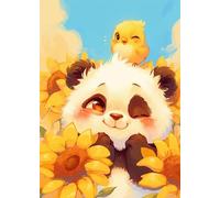 Jigsaw Puzzles for Adults 5000 Sunflower Panda Chick 61 x 41.3 inch, Puzzle Educational Games, 5000 Pieces for Adults Family Puzzle Game