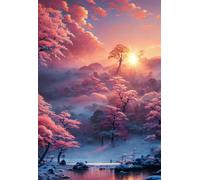 Jigsaw Puzzles for Adults 5000 Sunrise Jungle River 61 x 41.3 inch, Puzzle Educational Games, 5000 Pieces for Adults Family Puzzle Game