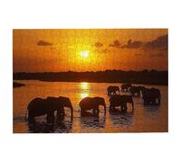 Jigsaw Puzzles for Adults 5000 Sunset Jigsaws 5000 Pieces for Adults, Wooden Puzzles for Home Decor, Impossible Puzzle Games, Unique Gifts for Women, Men, Challenging Jigsaw Theme:Elephant -2744