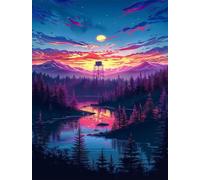 Jigsaw Puzzles for Adults 5000 Sunset Jungle River 61 x 41.3 inch, Puzzle Educational Games, 5000 Pieces for Adults Family Puzzle Game