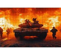 Jigsaw Puzzles for Adults 5000 Tank 5000 Piece Jigsaw Puzzles for Adults, Challenging Puzzle Educational Game for The Whole for Women Gifts for Men Wall Art Room Decor Warrior 64 x 42 Inches RXPT-7095