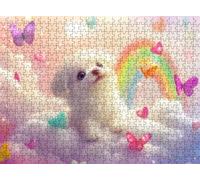 Jigsaw Puzzles for Adults 5000P, Large High Definition Puzzle Wooden, Relaxing Mind Game for Stress Relief, Creative Hobby, Room Wall Decor, Gifts for Men Women 61.6 x 41.5 inches Dog Rainbow f0-222