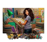 Jigsaw Puzzles for Adults 504 Pieces - Challenging Colorful and Unique with Large Poster - Letters on Back - AI Art - Rompecabezas para Adultos - Gifts for Adult, Couples, Teens (Artistic Workshop)