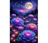Jigsaw Puzzles for Adults 520 Blue Flower Moon Puzzle Impossible Hard Difficult Challenging Puzzle for Adults 520 Piece Puzzle Games 20.5 x 15 inch