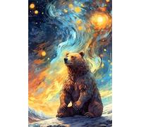 Jigsaw Puzzles for Adults 520 Starry Sky Bear Puzzle Impossible Hard Difficult Challenging Puzzle for Adults 520 Piece Puzzle Games 20.5 x 15 inch