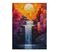 Jigsaw Puzzles for Adults 52x38cm/1000pcs Abstract Waterfall Landscape with Geometric Style Jigsaw Puzzle Hands-on Game Difficult Challenge Gifts for Friends And Family 52x38cm/1000pcs
