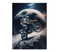 Jigsaw Puzzles for Adults 52x38cm/1000pcs Astronaut Motorcycle Moon -2 Adult Puzzles Relaxing Games Hand Speed Race Gifts for Friends And Family 52x38cm/1000pcs