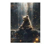 Jigsaw Puzzles for Adults 52x38cm/1000pcs Bear Meditating Waterfall Adult Jigsaw Puzzle Brain Teaser Game A Work of Art Challenging To Complete 52x38cm/1000pcs