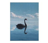 Jigsaw Puzzles for Adults 52x38cm/1000pcs Black Swan on Calm Water Puzzles for Adults Brain Teaser Game Wall Art Educational Challenge 52x38cm/1000pcs