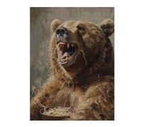 Jigsaw Puzzles for Adults 52x38cm/1000pcs Brown Bear Eating Noodles Puzzles for Adults Anti-Stress Toys Improve Memory Deal As Gifts for The Whole Family 52x38cm/1000pcs
