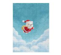 Jigsaw Puzzles for Adults 52x38cm/1000pcs Christmas Bear Flying in The Sky Jigsaws for Adults Relaxing Games Home Decoration Unique Birthday And Xmas Gifts 52x38cm/1000pcs