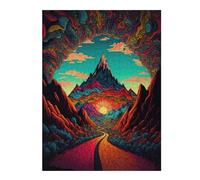 Jigsaw Puzzles for Adults 52x38cm/1000pcs Colorful Mountain Sunset Path -1 Puzzle for Adults Brain Teaser Game Precision Cutting Great Gift for Gaming 52x38cm/1000pcs