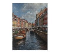 Jigsaw Puzzles for Adults 52x38cm/1000pcs Copenhagen Charm Denmark Jigsaw for Adults Brain Teaser Game A Work of Art Birthday Present, Gifts, 52x38cm/1000pcs