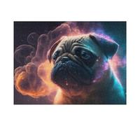 Jigsaw Puzzles for Adults 52x38cm/1000pcs Cosmic Pug Portrait Jigsaw Toy Wall Decor Difficult Hard Deal As Gifts for The Whole Family 52x38cm/1000pcs