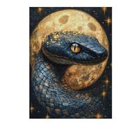 Jigsaw Puzzles for Adults 52x38cm/1000pcs Cosmic Serpent And Golden Moon Jigsaw Puzzle Toy Wall Decor Difficult Challenge Deal As Gifts for The Whole Family 52x38cm/1000pcs