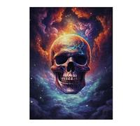 Jigsaw Puzzles for Adults 52x38cm/1000pcs Cosmic Skull Artwork Jigsaw for Adults Toy Wall Decor Presents for Women Great Gift for Gaming 52x38cm/1000pcs
