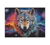 Jigsaw Puzzles for Adults 52x38cm/1000pcs Cosmic Wolf Portrait Art Print Jigsaw Relaxing Games Analysis And Logic Unique Birthday And Xmas Gifts 52x38cm/1000pcs