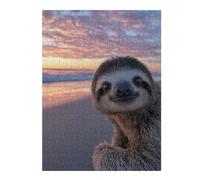 Jigsaw Puzzles for Adults 52x38cm/1000pcs Cute Sloth at Sunset Beach Jigsaw Relaxing Games Analysis And Logic Unique Birthday And Xmas Gifts 52x38cm/1000pcs