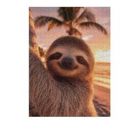 Jigsaw Puzzles for Adults 52x38cm/1000pcs Cute Sloth on A Tropical Beach Sunset Jigsaws for Adults Relaxing Games Improve Memory for Birthday, Chrismas 52x38cm/1000pcs