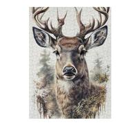 Jigsaw Puzzles for Adults 52x38cm/1000pcs Deer Face Nature Animal Puzzles for Adults Fun Games Difficult Challenge Unique Birthday And Xmas Gifts 52x38cm/1000pcs