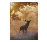 Jigsaw Puzzles for Adults 52x38cm/1000pcs Deer in The Misty Forest Puzzle for Adults Brain Teaser Game Precision Cutting Great Gift for Gaming 52x38cm/1000pcs