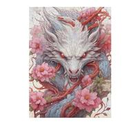 Jigsaw Puzzles for Adults 52x38cm/1000pcs Dragon Amidst Blossoms -3 Jigsaws for Adults Relaxing Games Difficult Challenge Christmas Birthday Gifts 52x38cm/1000pcs