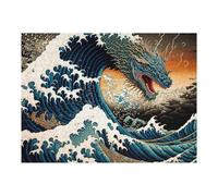 Jigsaw Puzzles for Adults 52x38cm/1000pcs Dragon Wave A Mythical Storm Jigsaws for Adults Fun Games Perfect Decoration Challenging To Complete 52x38cm/1000pcs