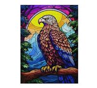 Jigsaw Puzzles for Adults 52x38cm/1000pcs Eagle Colorful Stained Gla Jigsaw Puzzle Toy Wall Decor Difficult Challenge Deal As Gifts for The Whole Family 52x38cm/1000pcs