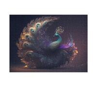 Jigsaw Puzzles for Adults 52x38cm/1000pcs Enchanted Peacock A Vision of Color And Light -1 Jigsaw for Adults Toy Wall Decor Presents for Women Great Gift for Gaming 52x38cm/1000pcs