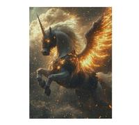 Jigsaw Puzzles for Adults 52x38cm/1000pcs Fiery Winged Unicorn Adult Jigsaw Toy Wall Decor Precision Cutting Fun Activities at Home 52x38cm/1000pcs