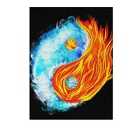 Jigsaw Puzzles for Adults 52x38cm/1000pcs Fire And Ice Yin Yang Jigsaw Puzzle Toy Wall Decor Difficult Challenge Deal As Gifts for The Whole Family 52x38cm/1000pcs