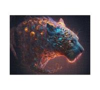 Jigsaw Puzzles for Adults 52x38cm/1000pcs Flame-Patterned Leopard Head Jigsaw for Adults Toy Wall Decor Presents for Women Great Gift for Gaming 52x38cm/1000pcs