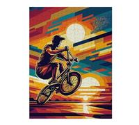 Jigsaw Puzzles for Adults 52x38cm/1000pcs Freestyle BMX Sunset Wpap Puzzle for Adults Relaxing Games Stress Reliever Help The Brain Exercise 52x38cm/1000pcs