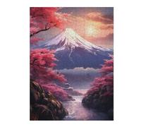 Jigsaw Puzzles for Adults 52x38cm/1000pcs Fuji View with Sakura Jigsaws for Adults Fun Games Perfect Decoration Challenging To Complete 52x38cm/1000pcs