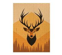 Jigsaw Puzzles for Adults 52x38cm/1000pcs Geometric Deer Vector Portrait with Forest Design Jigsaw Puzzle DIY Toys Enhance Memory Gifts for Friends And Family 52x38cm/1000pcs