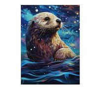 Jigsaw Puzzles for Adults 52x38cm/1000pcs Geometric Sea Otter Jigsaws for Adults Relaxing Games Difficult Challenge Christmas Birthday Gifts 52x38cm/1000pcs