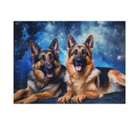 Jigsaw Puzzles for Adults 52x38cm/1000pcs German Shepherd Dogs in Space Background Puzzle for Adults Relax Games Difficult Hard Gifts for Friends And Family 52x38cm/1000pcs
