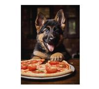 Jigsaw Puzzles for Adults 52x38cm/1000pcs German Shepherd Pizza Pup Puzzles for Adults Anti-Stress Toys Improve Memory Deal As Gifts for The Whole Family 52x38cm/1000pcs