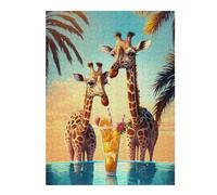 Jigsaw Puzzles for Adults 52x38cm/1000pcs Giraffes Drink Cocktails Puzzles for Adults Fun Games Difficult Challenge Unique Birthday And Xmas Gifts 52x38cm/1000pcs